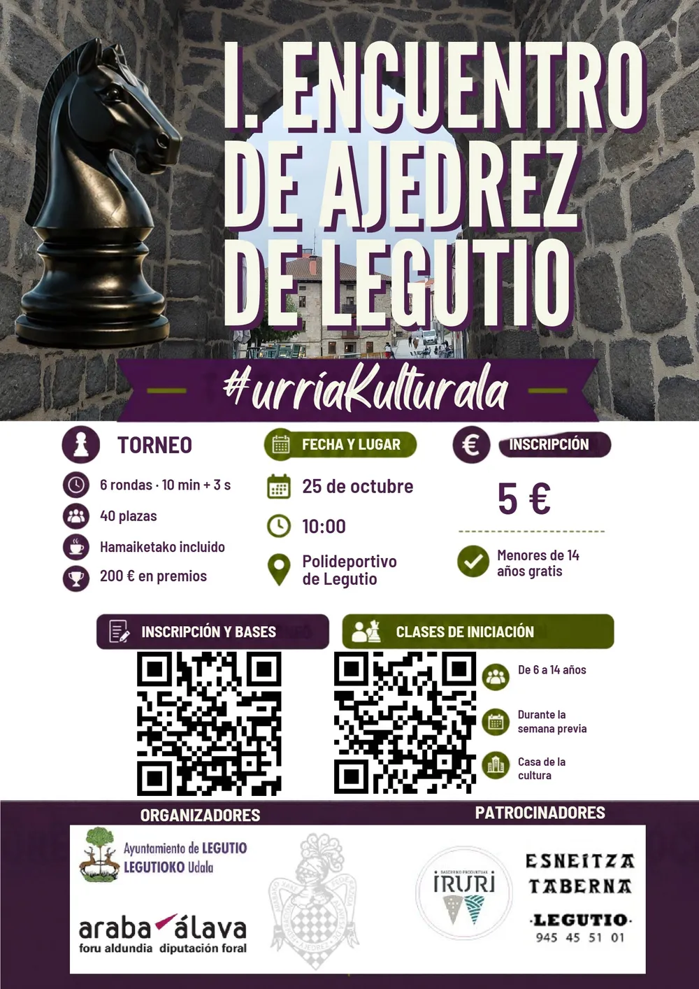 Cartel de I Encuentro de Ajedrez de Legutio