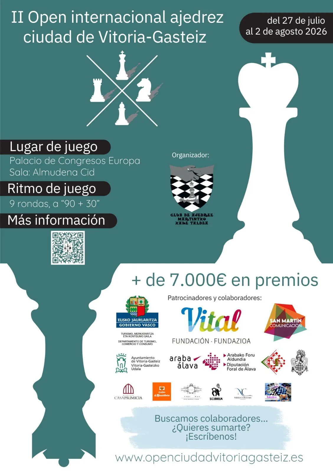 Cartel del II Open Internacional de Ajedrez Ciudad de Vitoria-Gasteiz 2026