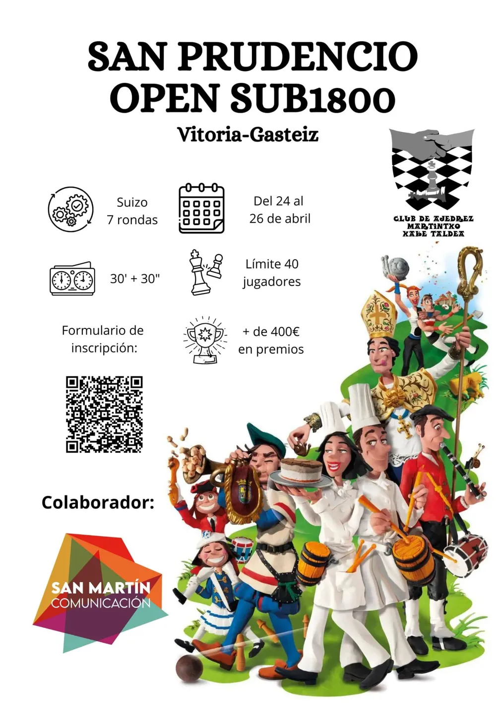 Cartel de III Open San Prudencio Ajedrez Sub-1800