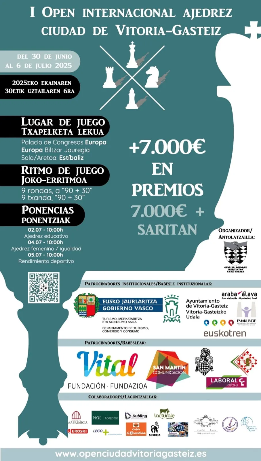 Cartel de I Open Internacional de Ajedrez Ciudad de Vitoria